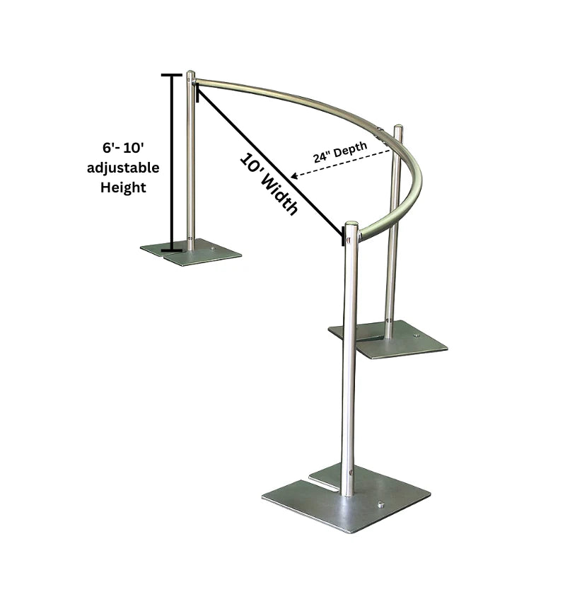 Heavy-Duty 10 FT Curved Backdrop Stand Kit