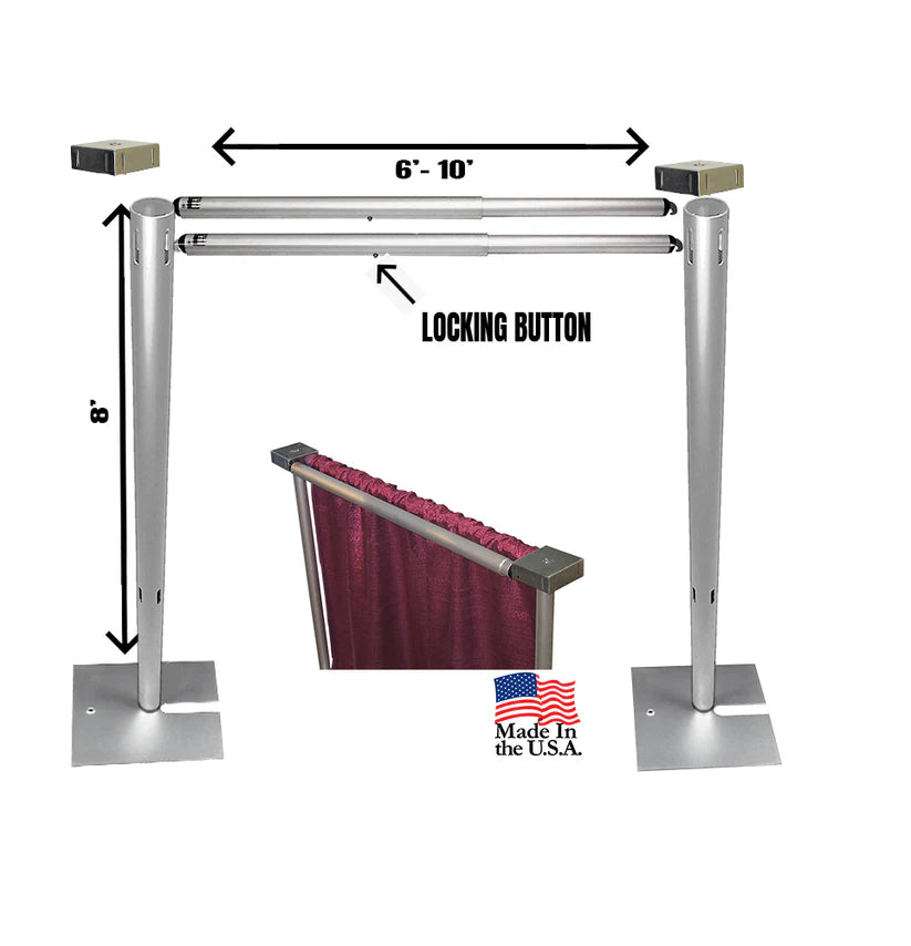 8FT Heavy-Duty Pipe & Drape Standard Backdrop Stand
