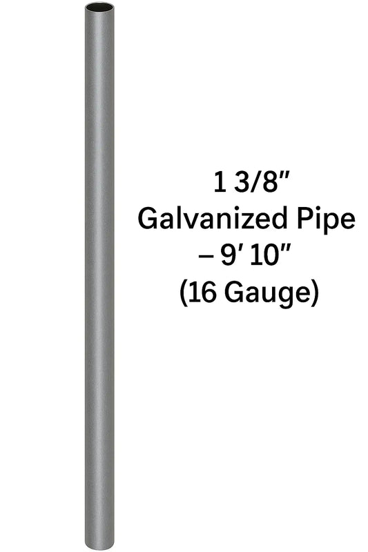 1 3/8" Galvanized Pipe – 9' 10" (16 Gauge)
