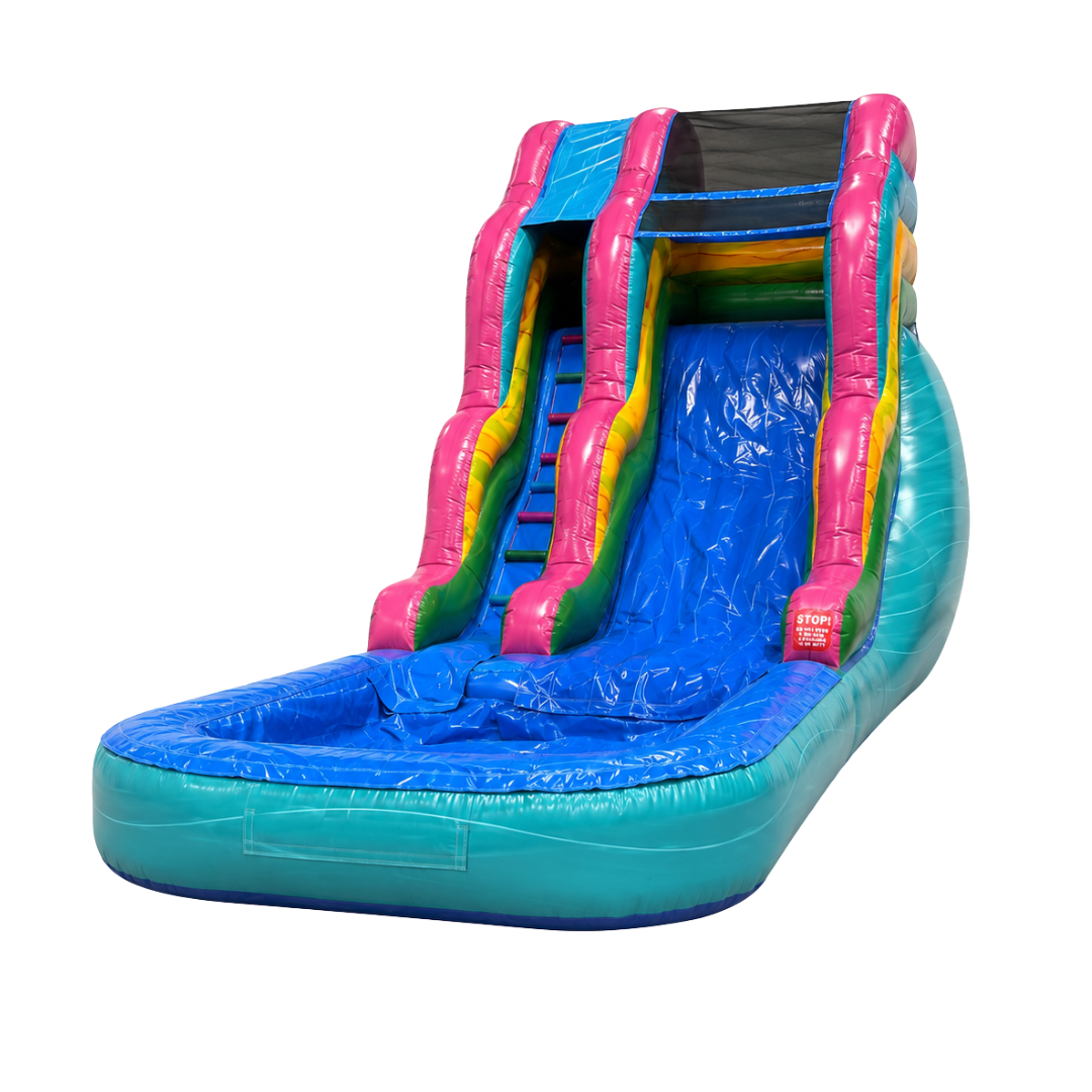 Aqua Pink Marble 16' Waterslide