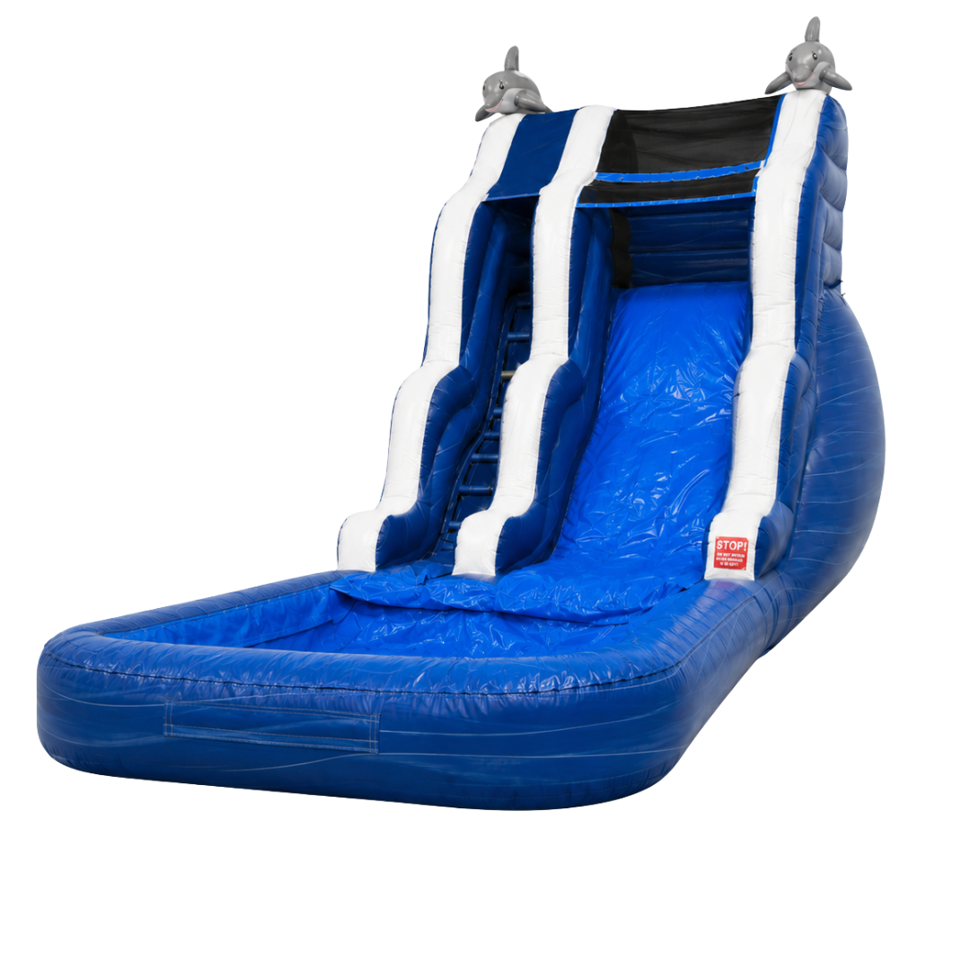 Blue & White Dolphin 16' Waterslide