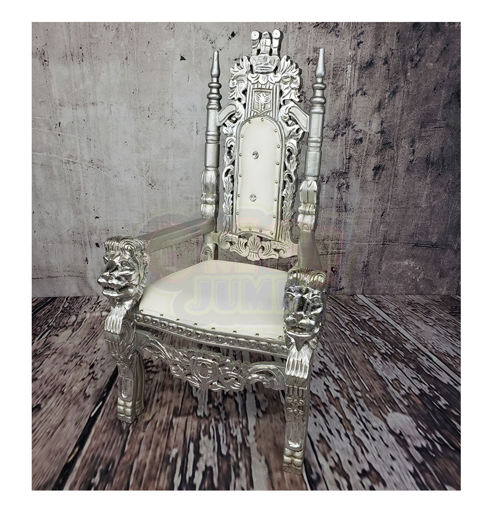 Royal Kids Throne Chair - SIlver Kids Throne Chair