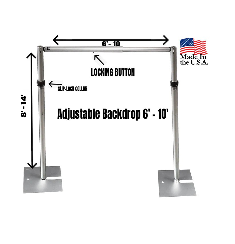 8 - 14 FT Adjustable Heavy-Duty Pipe & Drape Backdrop Stand 2