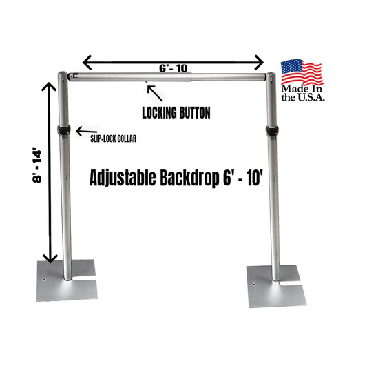 8 - 14 FT Adjustable Heavy-Duty Pipe & Drape Backdrop Stand