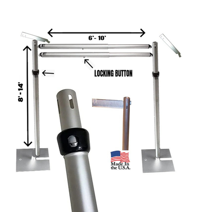 8 - 14 FT Adjustable Heavy-Duty Pipe & Drape Backdrop Stand 3
