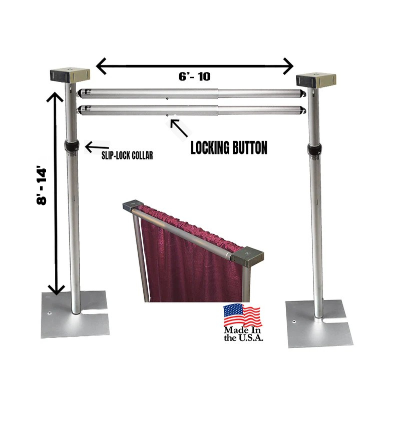 8 - 14 FT Adjustable Heavy-Duty Pipe & Drape Backdrop Stand 4