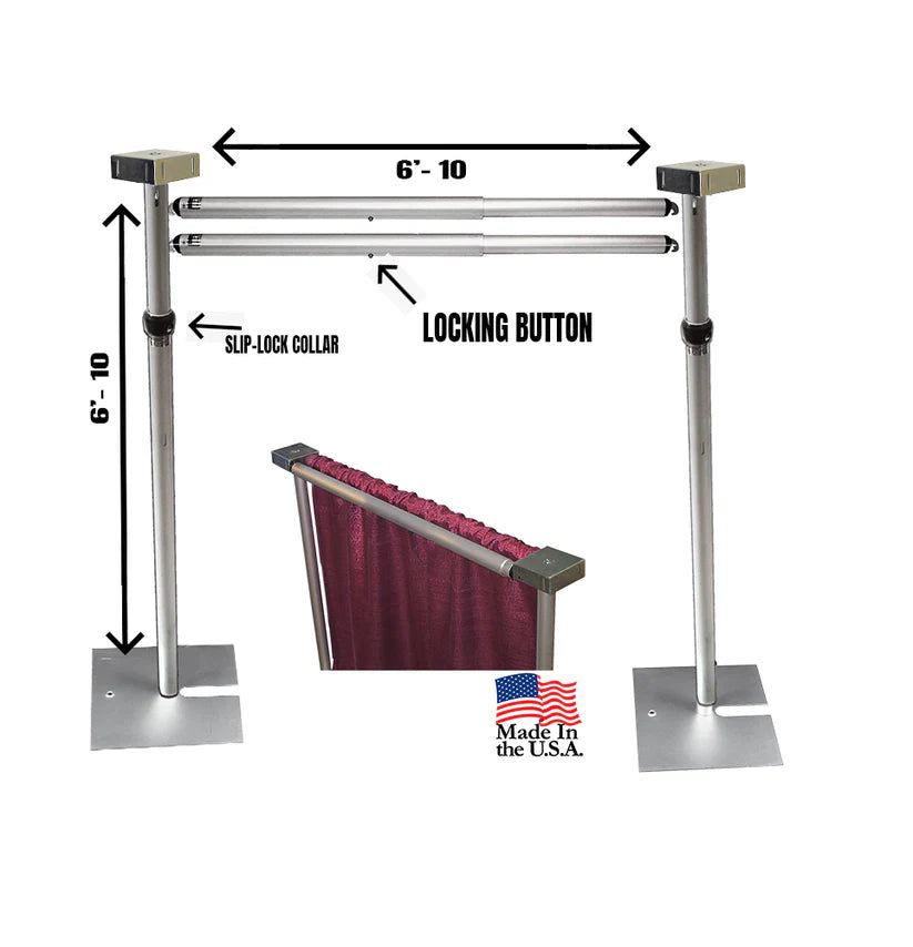 6 - 10 FT Adjustable Heavy-Duty Pipe & Drape Backdrop Stand 4