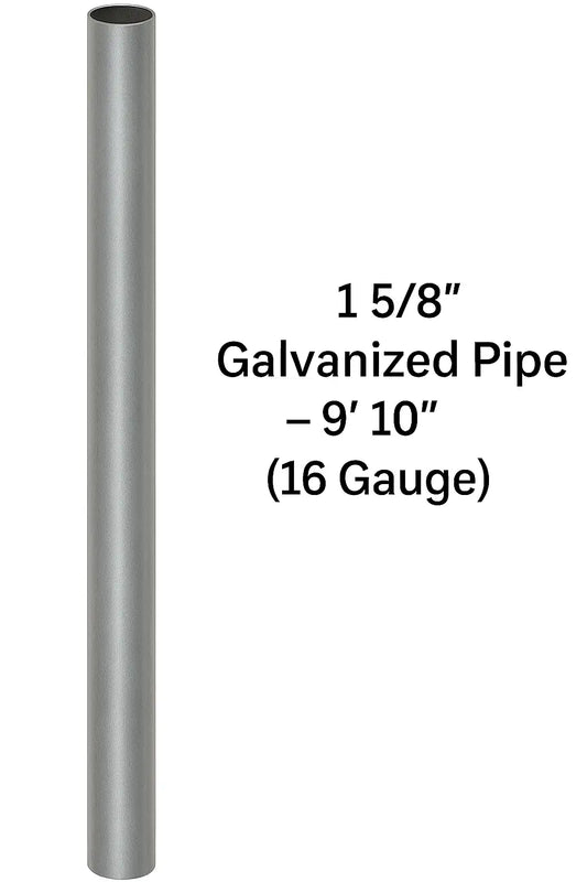 1 5/8" Galvanized Pipe – 9' 10" (16 Gauge)