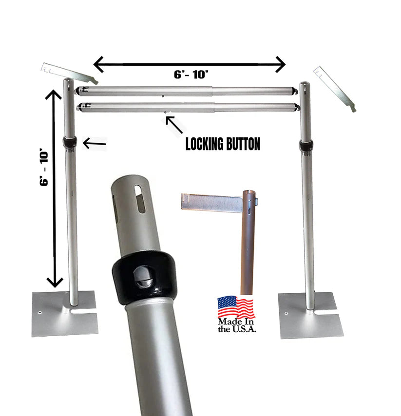 6 - 10 FT Adjustable Heavy-Duty Pipe & Drape Backdrop Stand 3