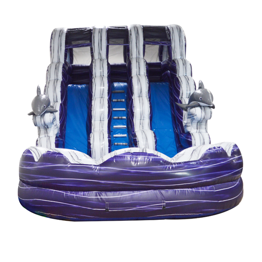 18' Double Lane Waterslide Purple splash