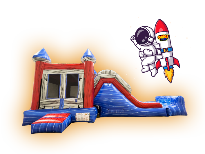 Inflatable Roket Rocket Inflatable Backyard Combo for Rentals | OMG JUMP