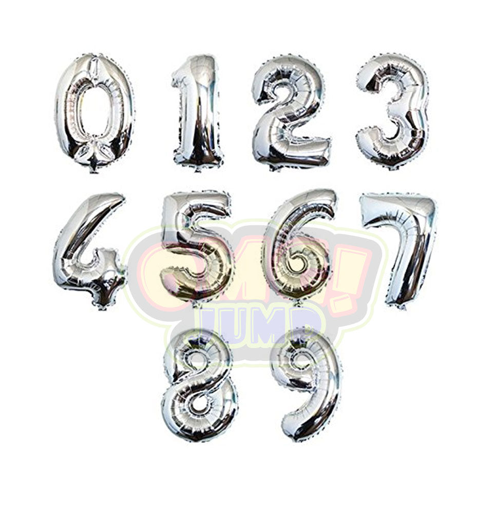 40 inch Giant Number Balloon (SILVER)
