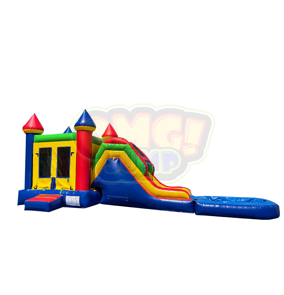 Backyard Jump & Slide Combo w/ Pool