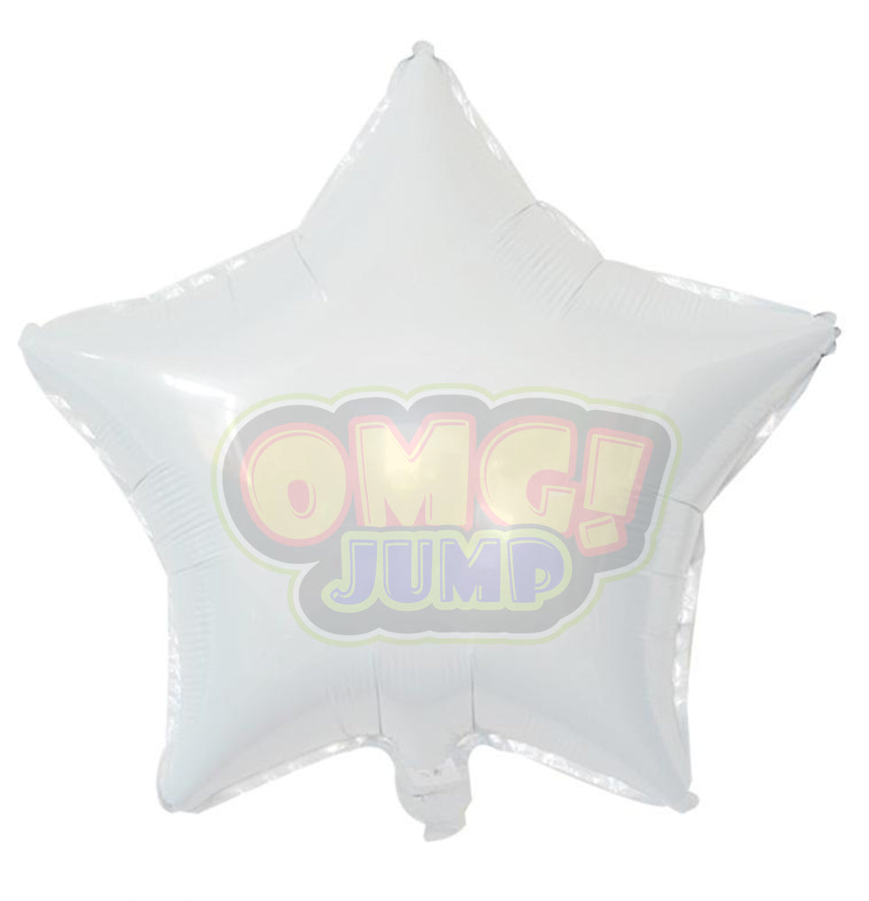 18" White Star Mylar Foil Balloon